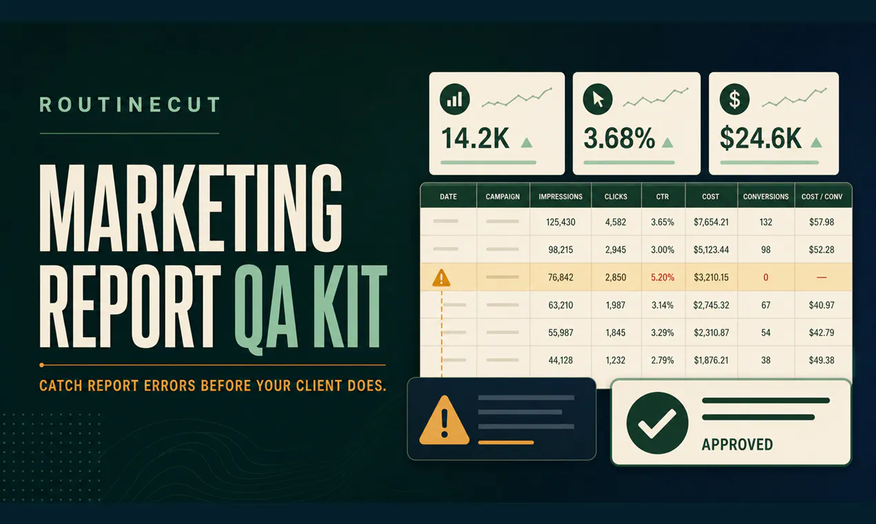 RoutineCut Marketing Report QA Kit gallery image