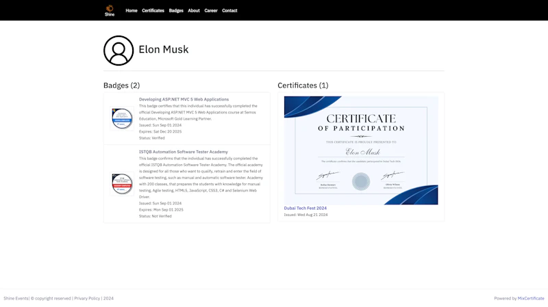 MixCertificate screenshot 15