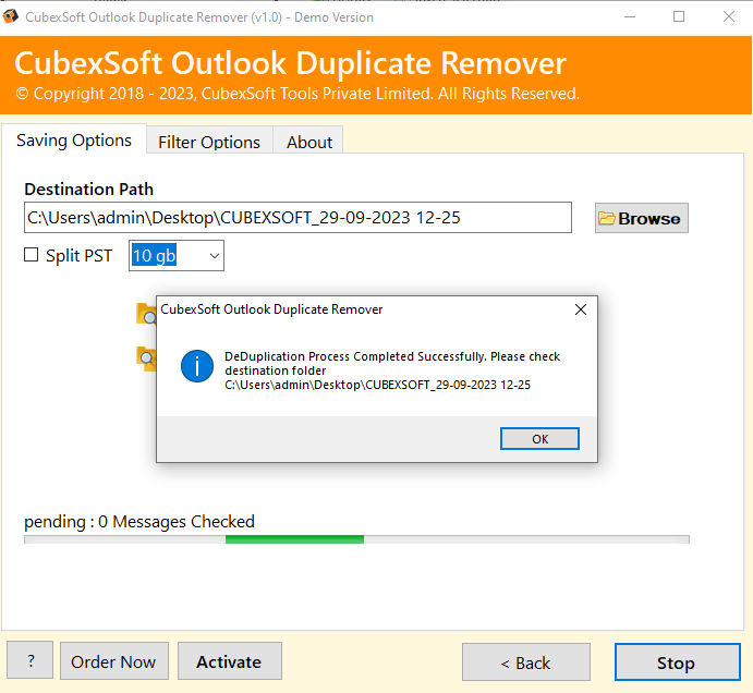 Removedor duplicado do Cubexsoft Outlook media 5