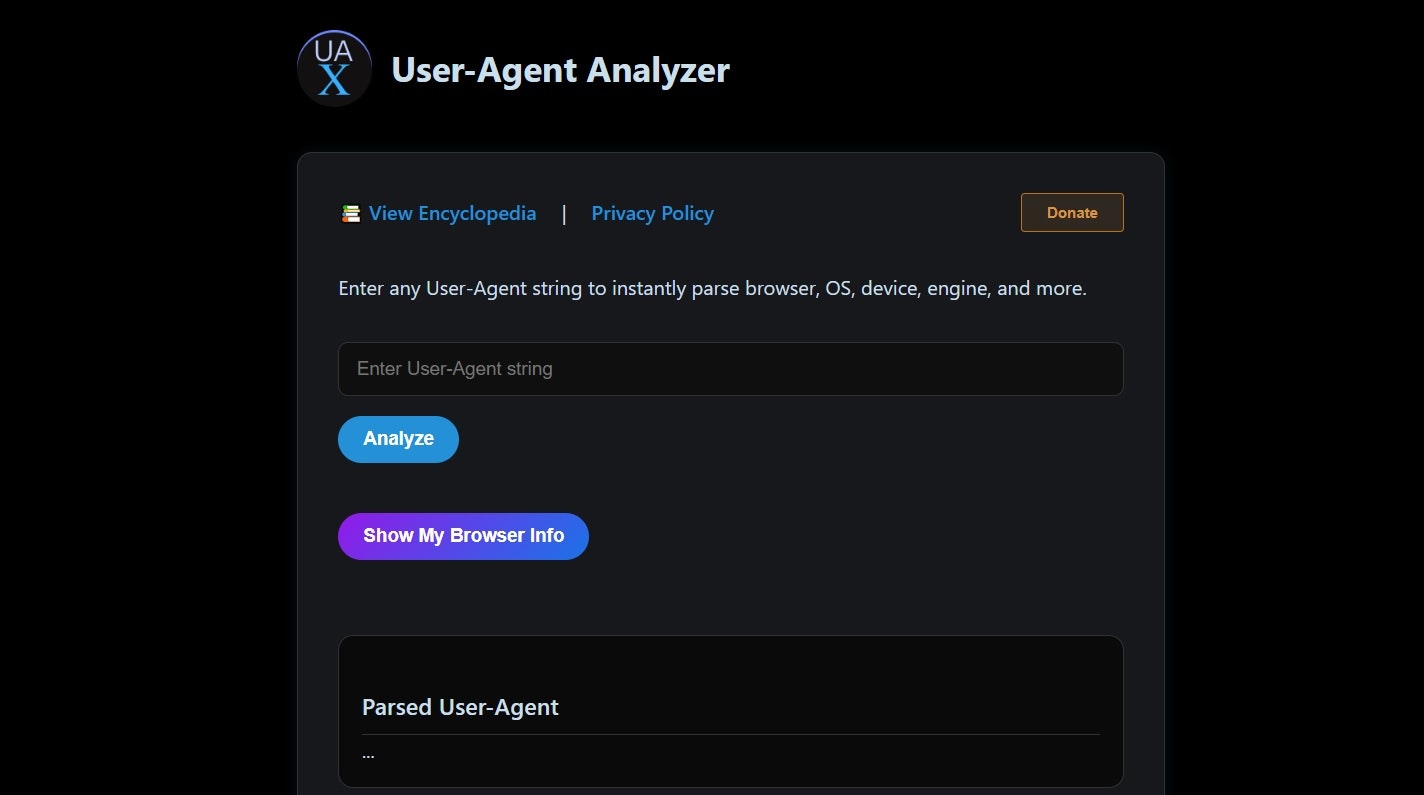 User-Agent Analyzer and Encyclopedia - Screenshot 2 preview