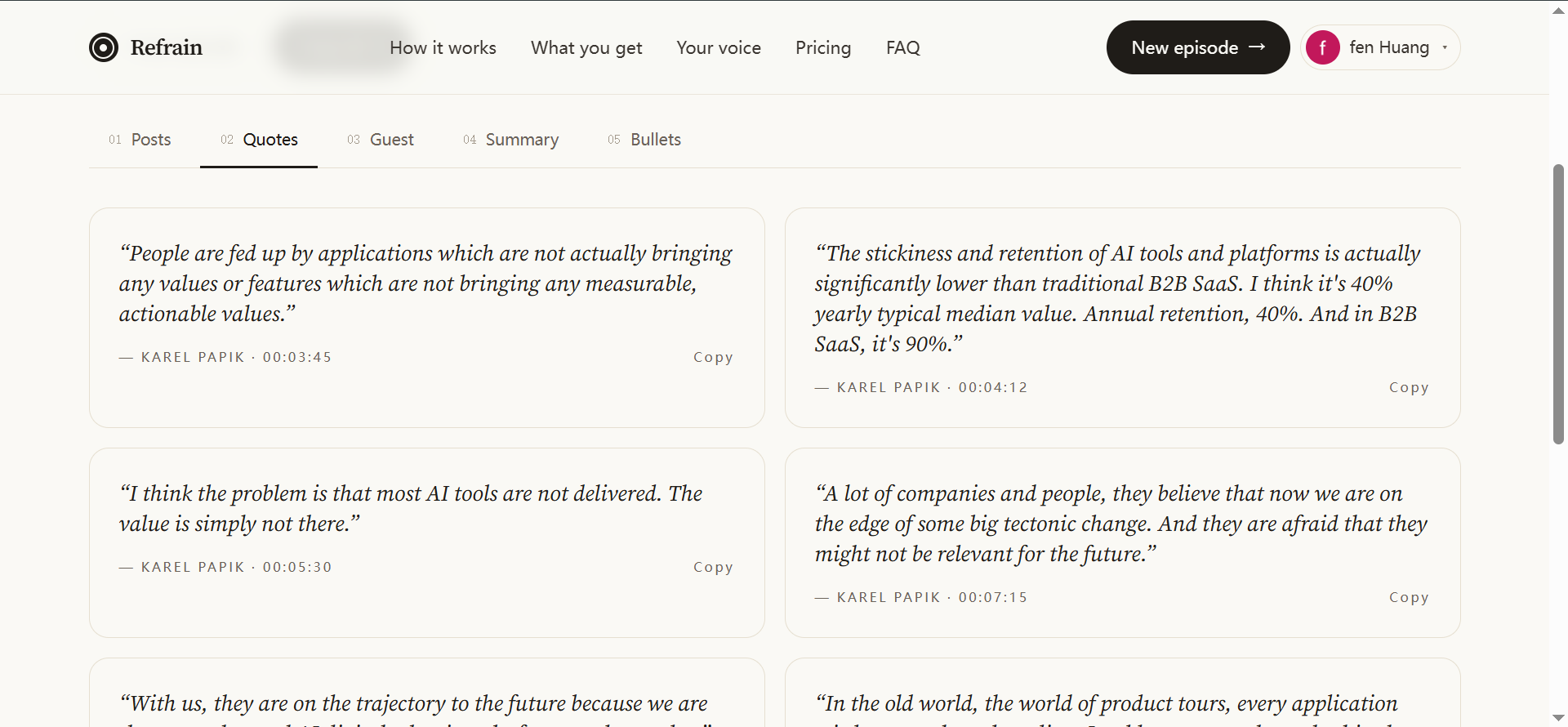 Turn podcast intoLinkedIn posts in voice gallery image