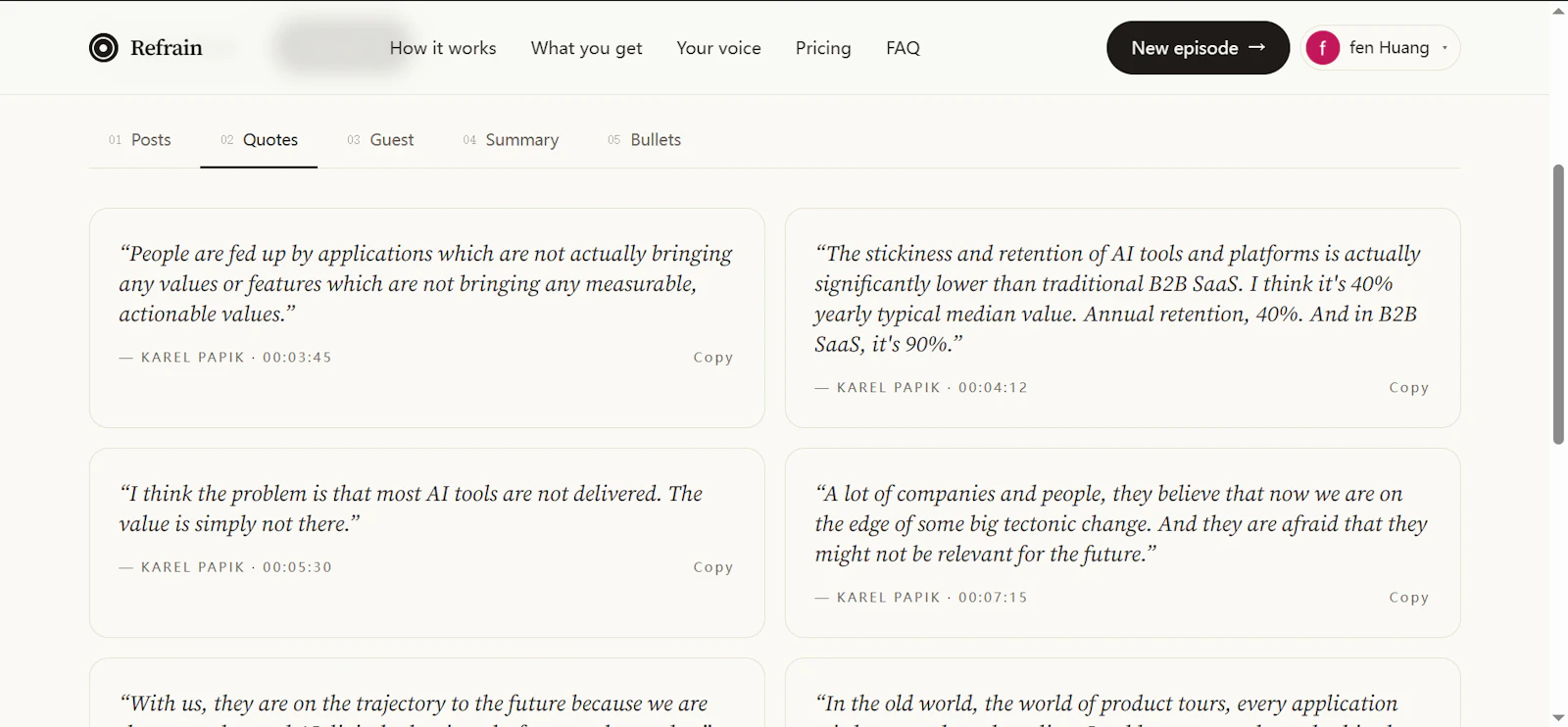 Turn podcast intoLinkedIn posts in voice screenshot 4