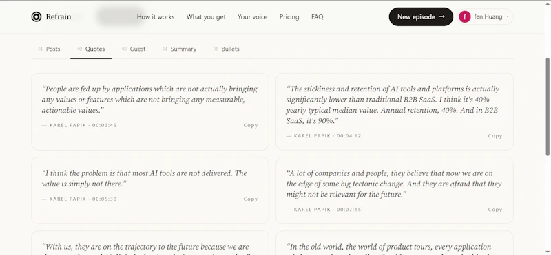 Turn podcast intoLinkedIn posts in voice screenshot 4