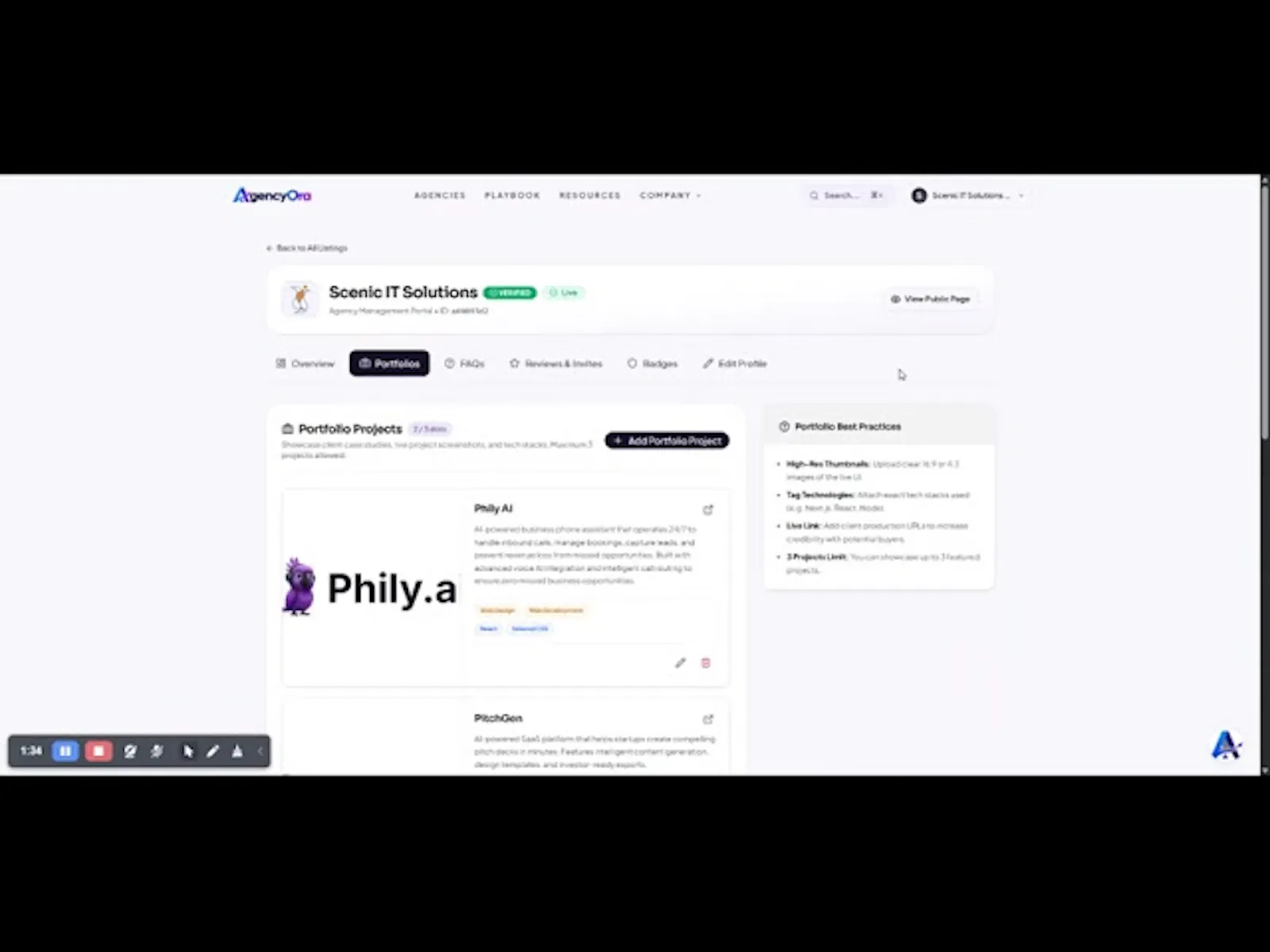 AgencyOra screenshot 1 (video preview)