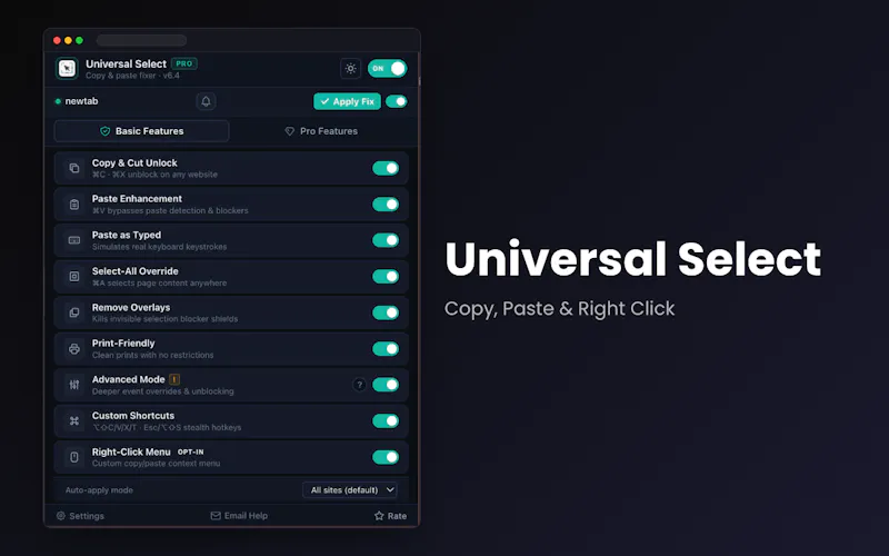 Universal Select screenshot 1
