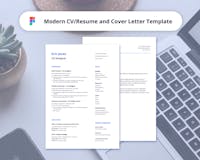 Modern CV + Cover Letter Figma Kit media 1