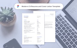 Modern CV + Cover Letter Figma Kit media 1