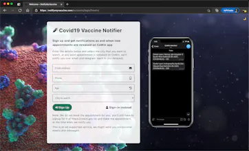 NotifyMyVaccine for India gallery image