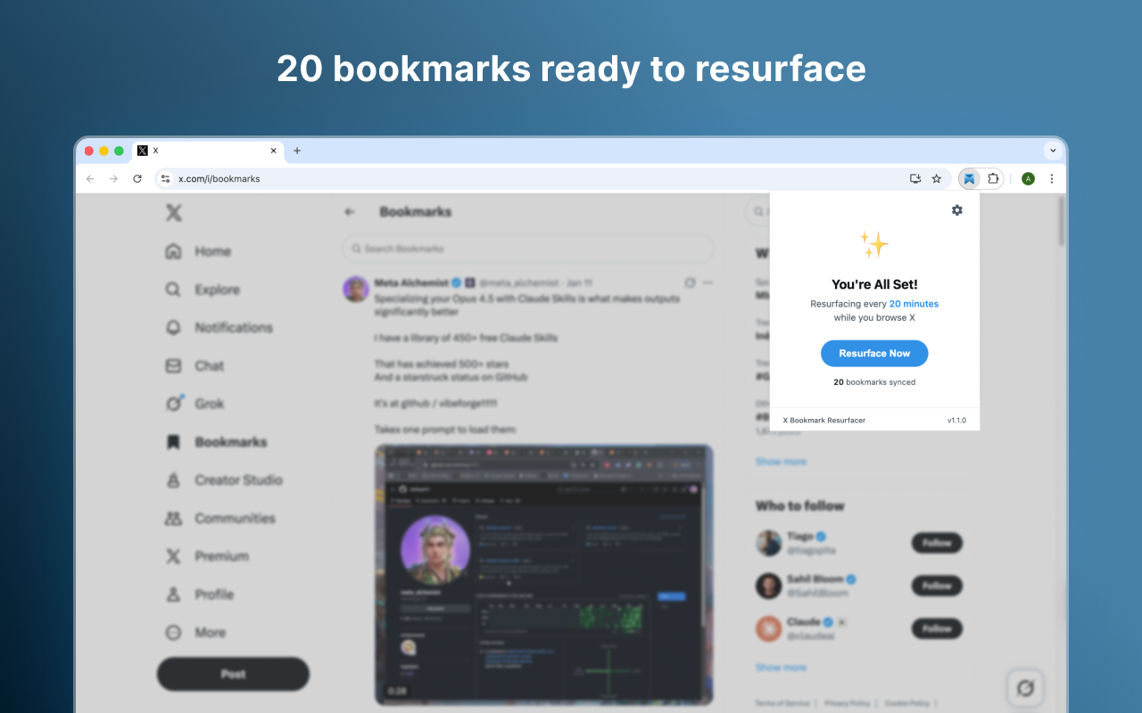 X Bookmark Resurfacer gallery image
