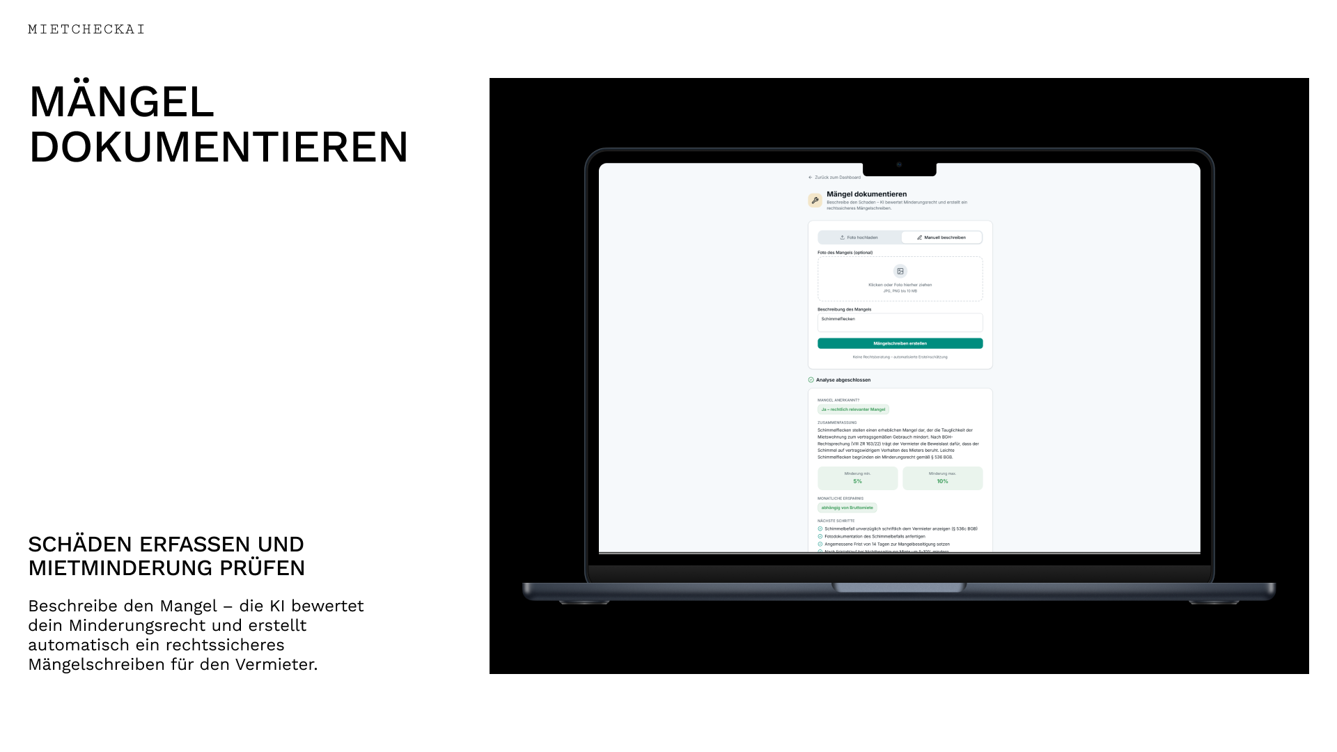MietcheckAI - Screenshot 5 showing product features and functionality