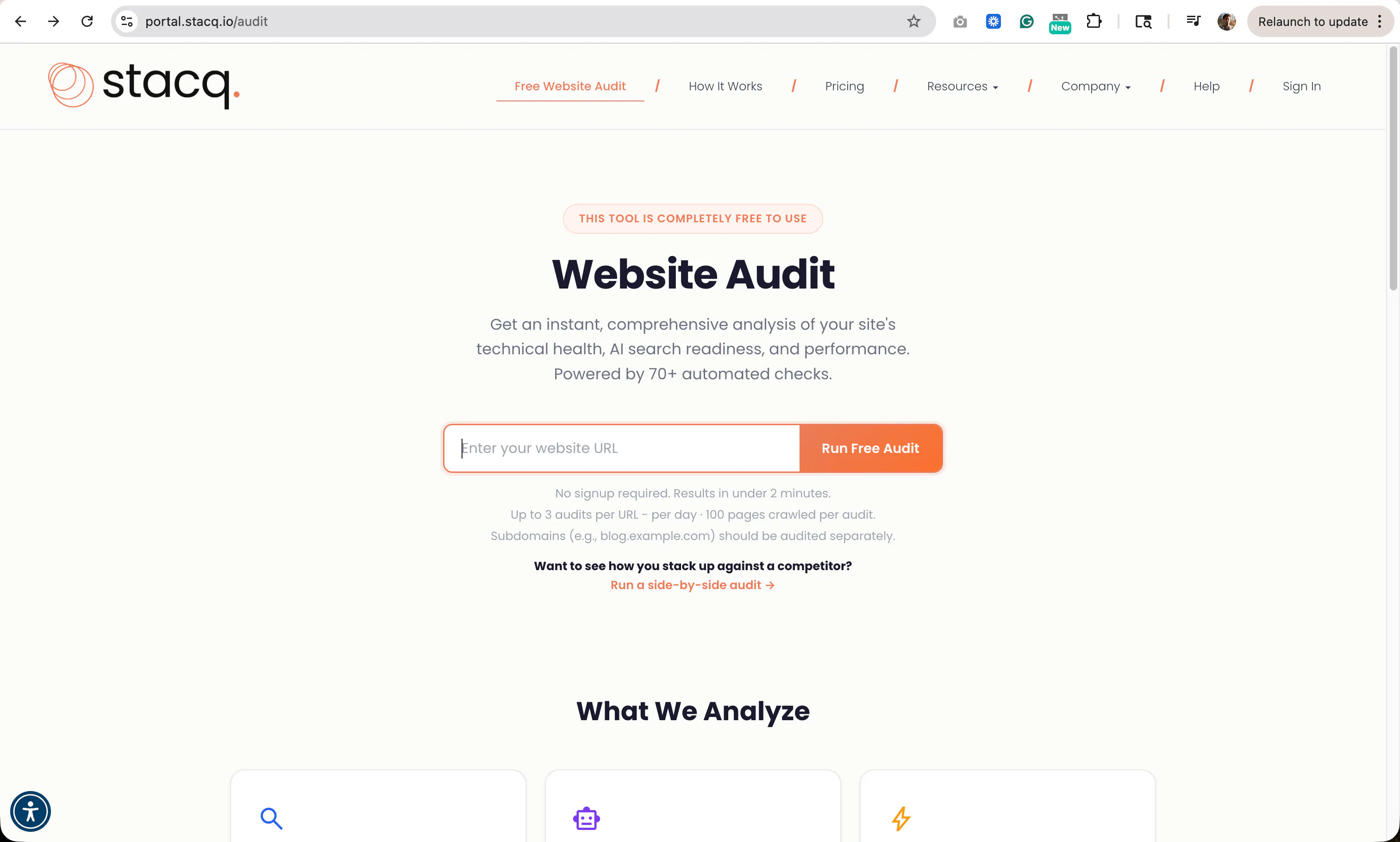 Free Site Audit Tool 제품 배너
