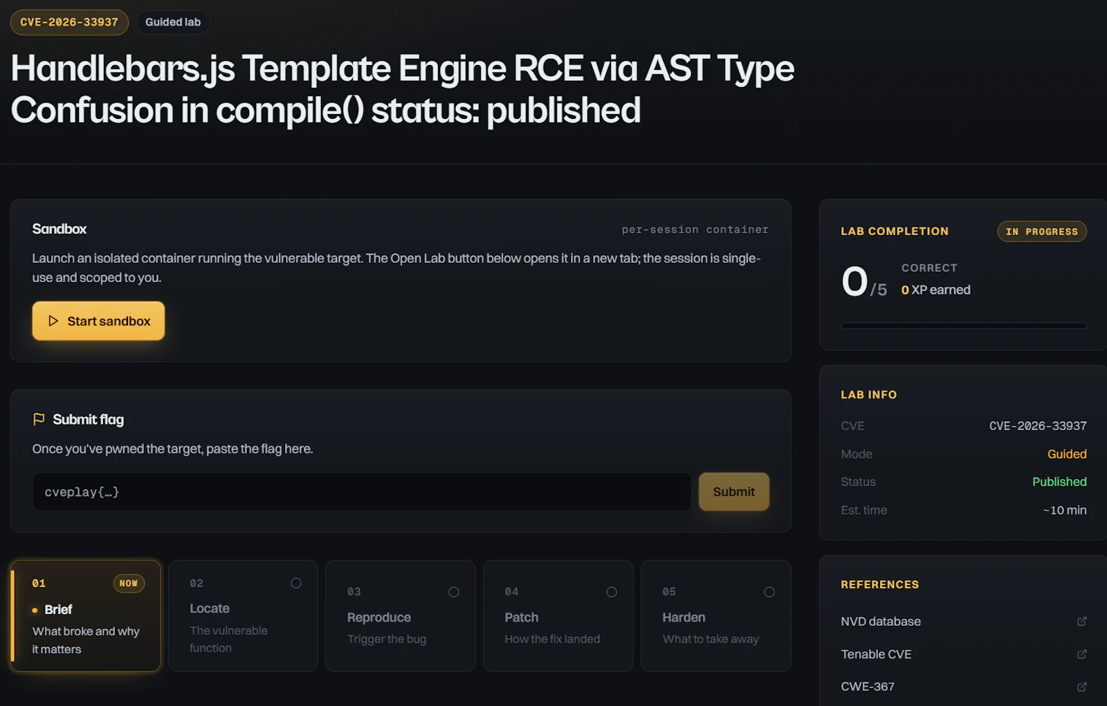 CVE Playground screenshot 4