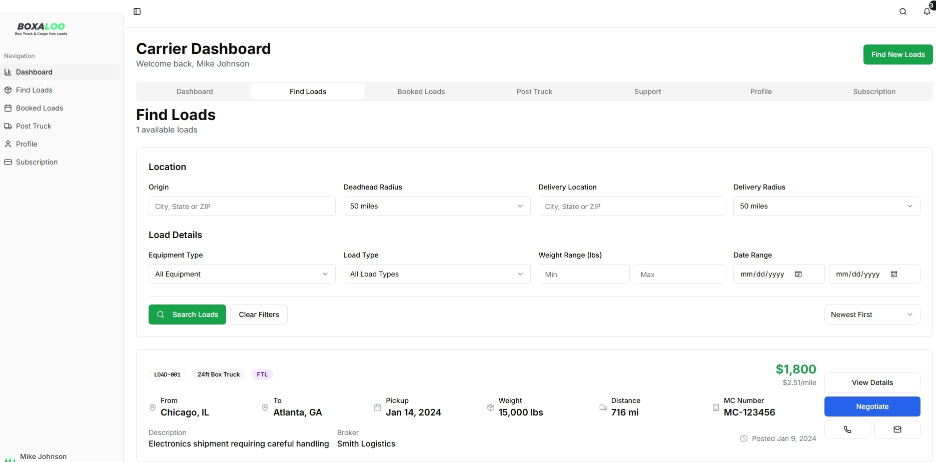 Load Board for Box Trucks & Cargo Vans gallery image
