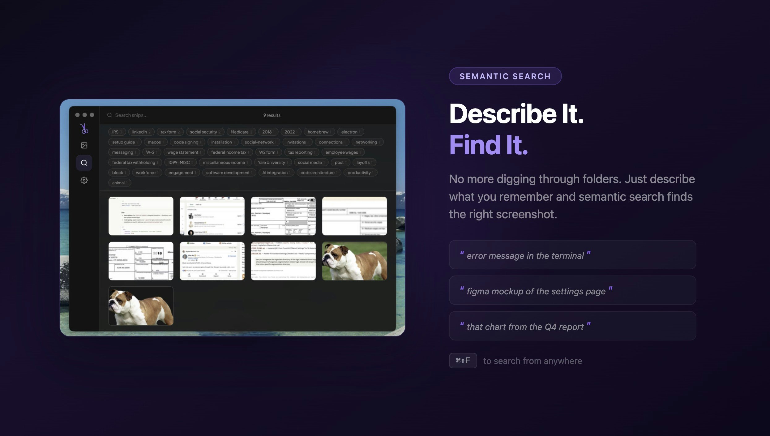 Snip - AI-powered macOS Screenshot Tool - Screenshot 4 showing product features and functionality