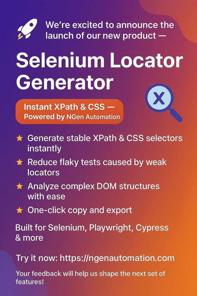 NGen Automation For QA, SDET, Products gallery image