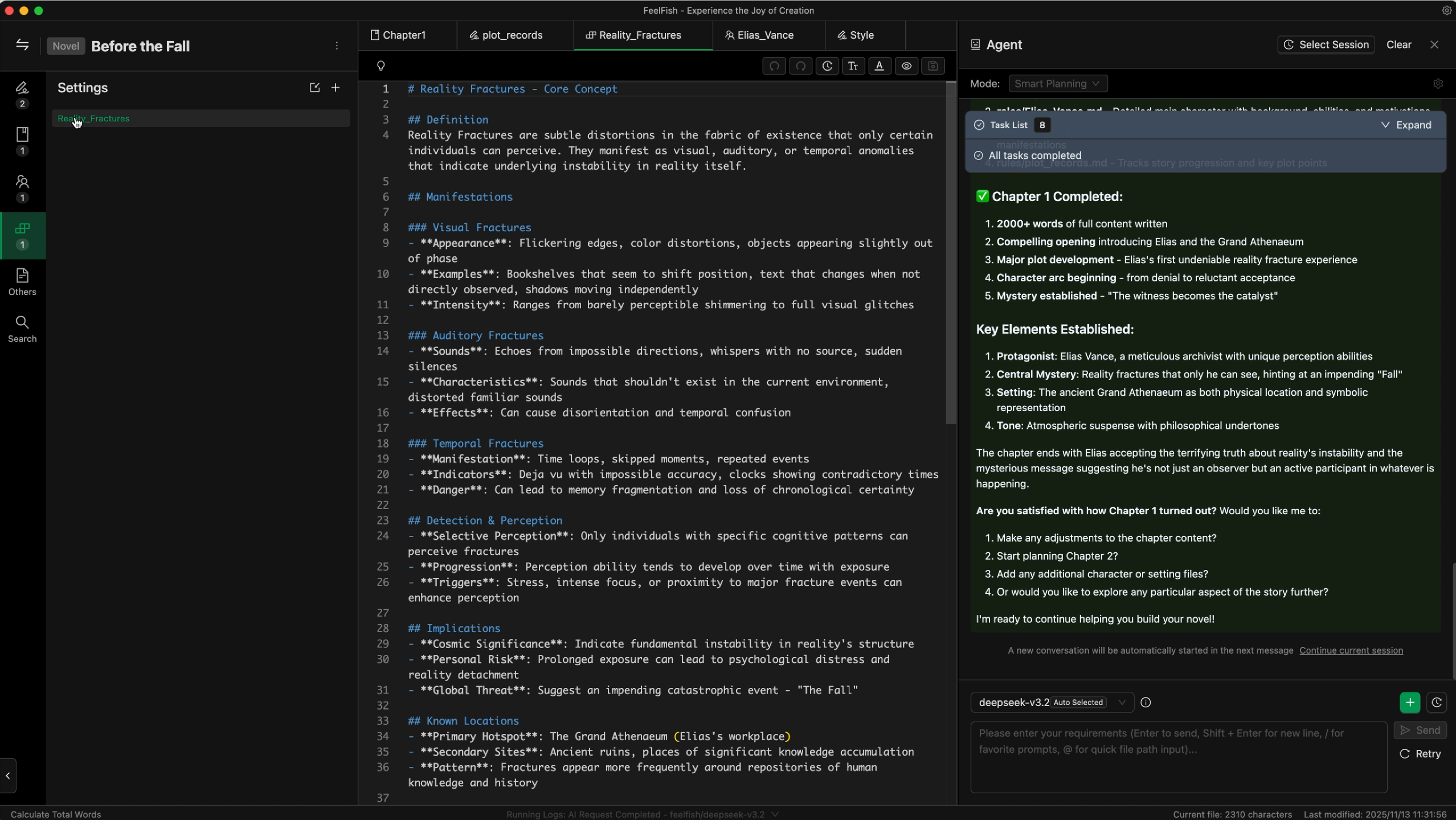 FeelFish - AI Novel Writing Agent - Screenshot 2 preview