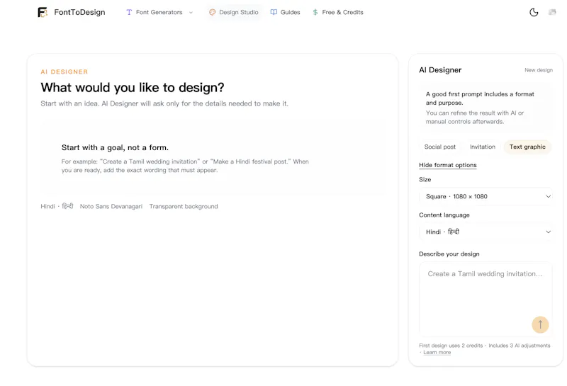 FontToDesign – Hindi & Tamil Design screenshot 1