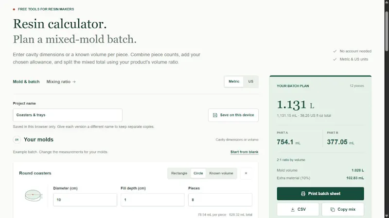 ResinBatch screenshot 2