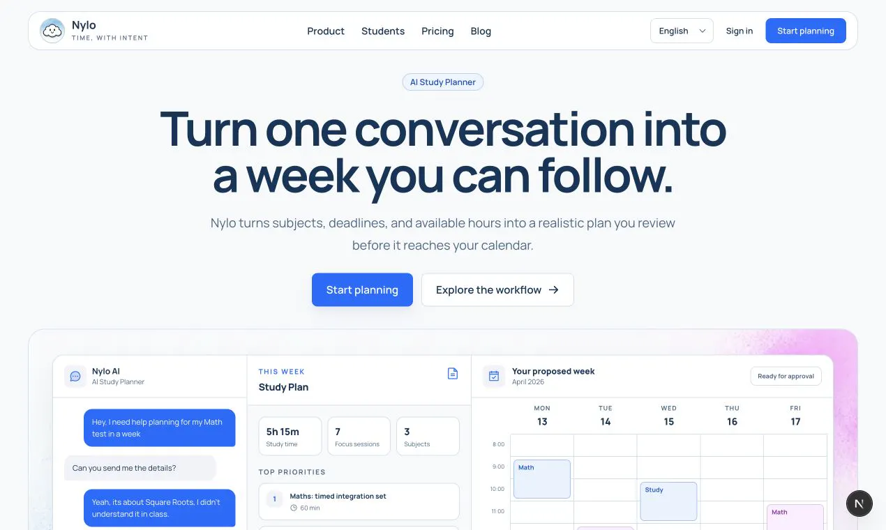 Nylo | AI Scheduling for Students gallery image