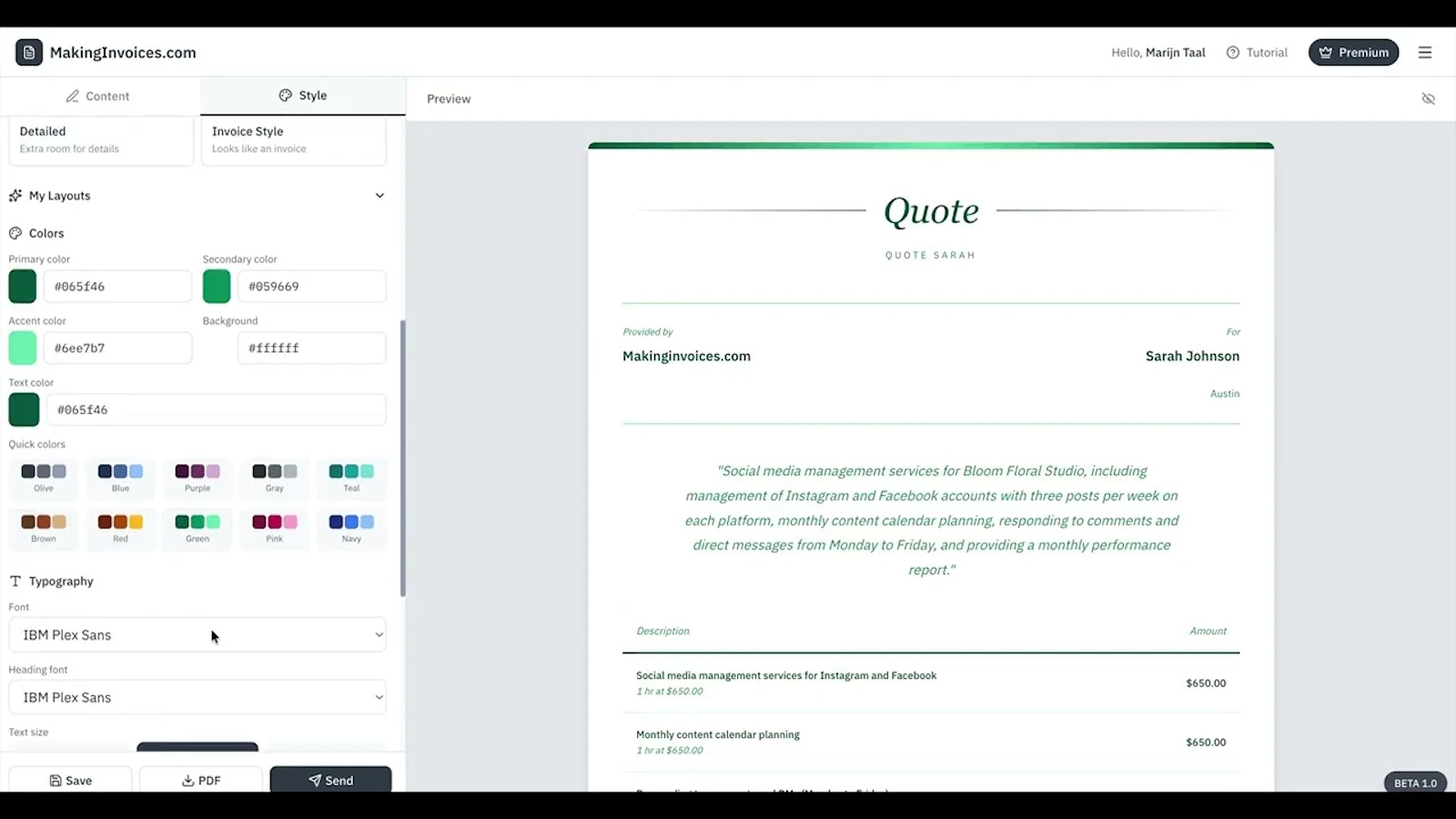 MakingInvoices.com screenshot 1 (video preview)