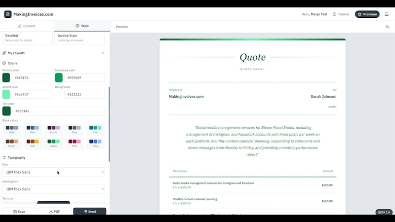 MakingInvoices.com screenshot 1 (video preview)