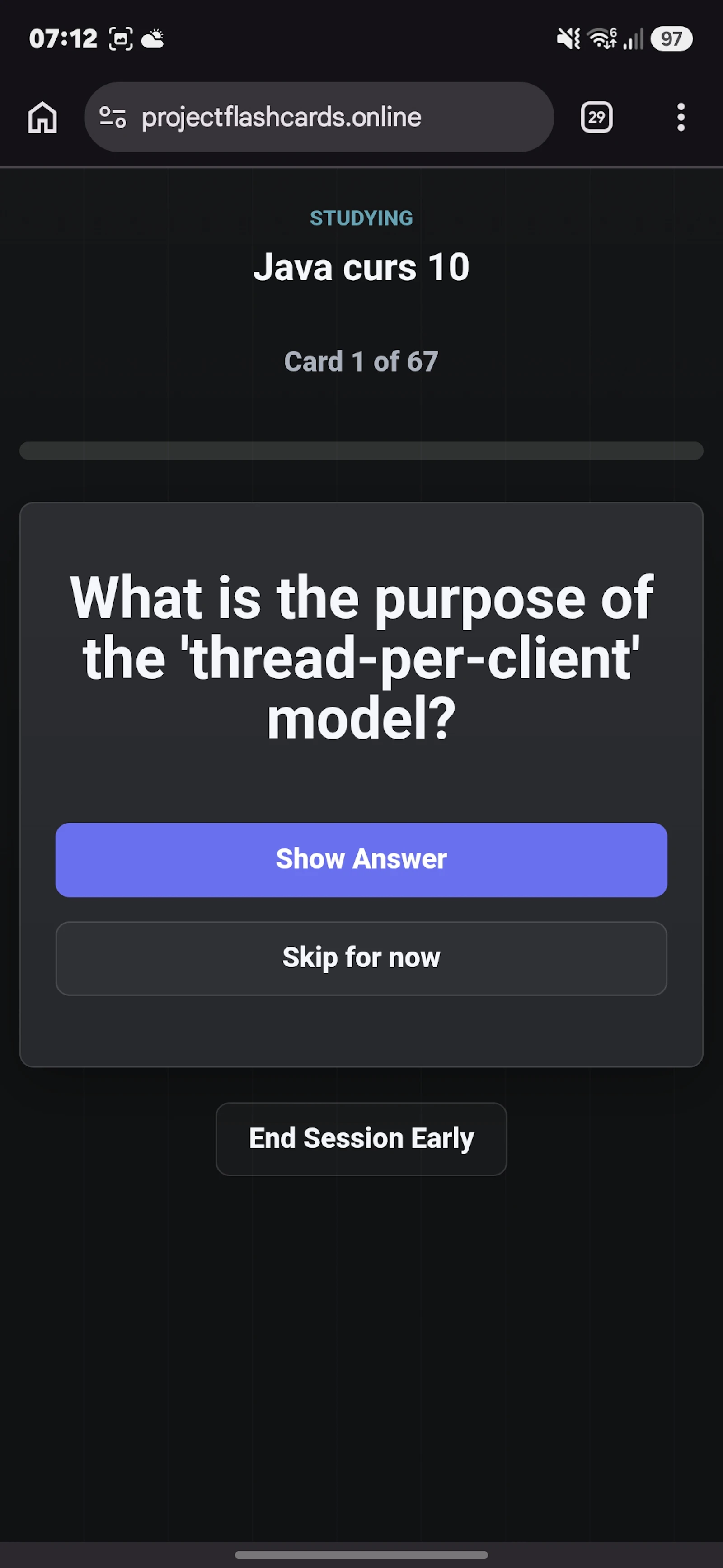 Project flashcards screenshot 2