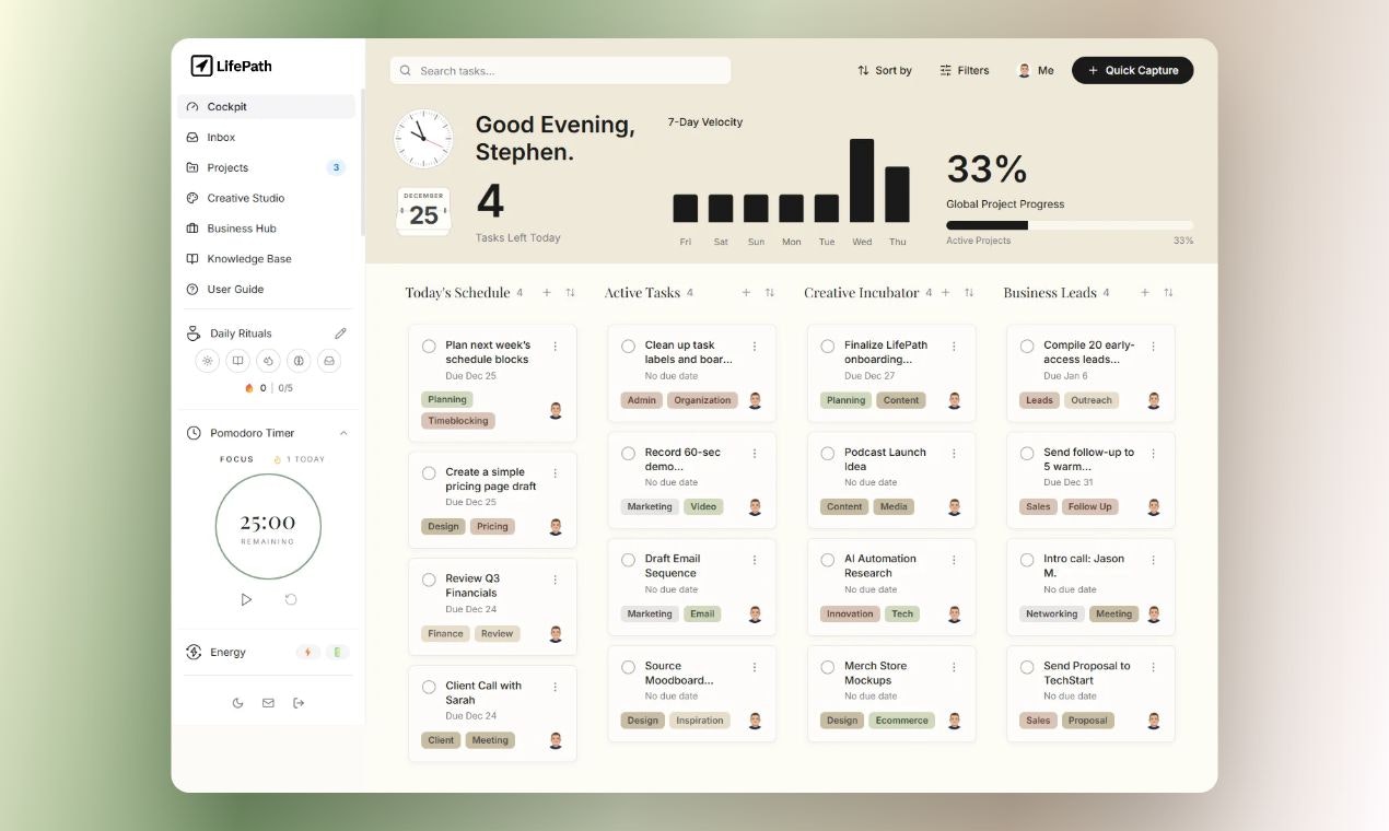LifePath - Main product screenshot demonstrating key features and user interface