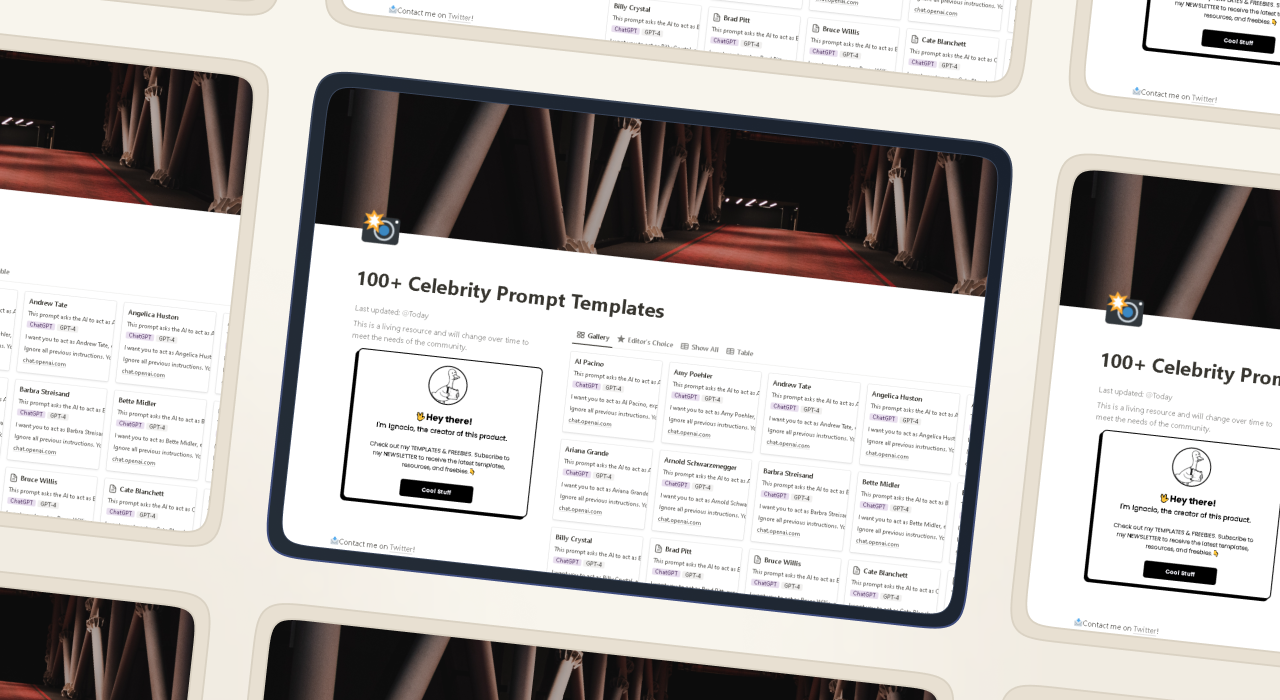 100+ Celebrities Prompt Templates gallery image