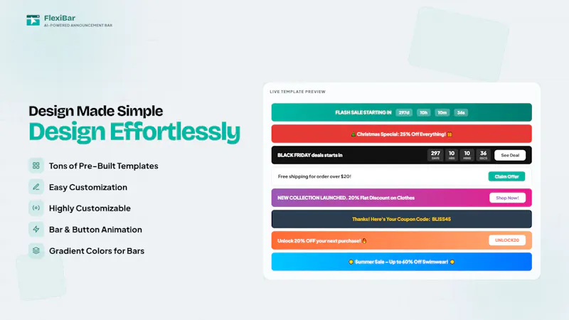 FlexiBar: AI Announcement Bar screenshot 4