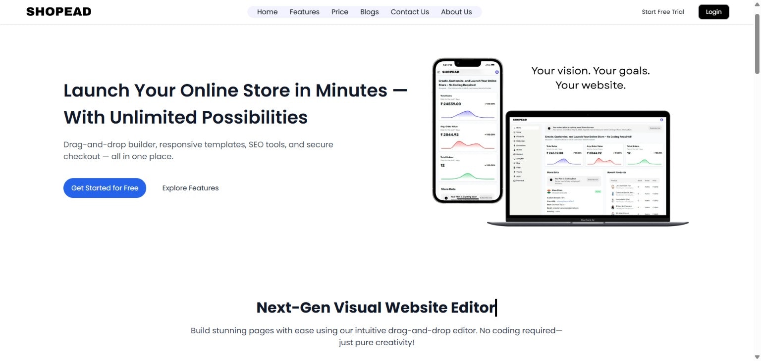 Mídia 1 de Lojas - E Commerce No-Code Site Site Builder.
