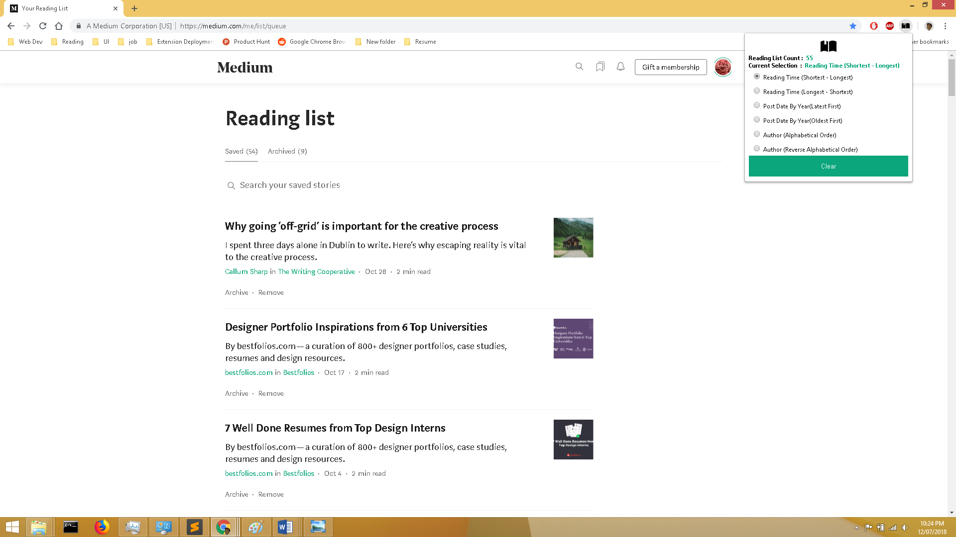 Medium Reading List Manager gallery image