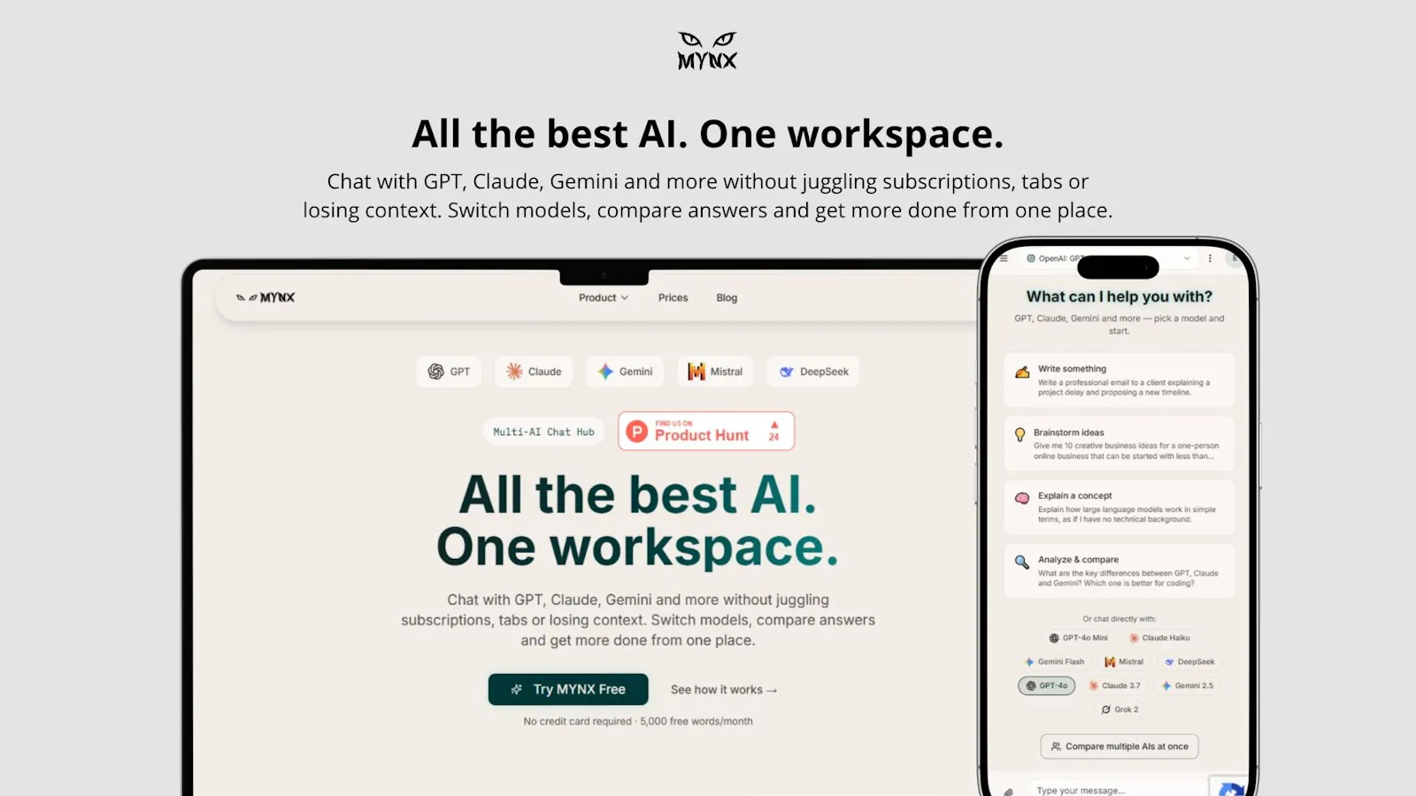All the best AI. One workspace. screenshot 2