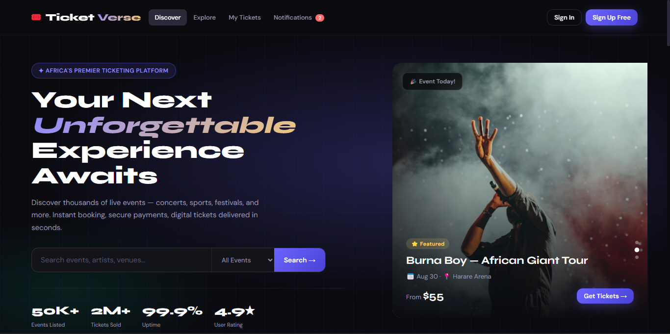 TicketVerse — Find Your Next Experience gallery image