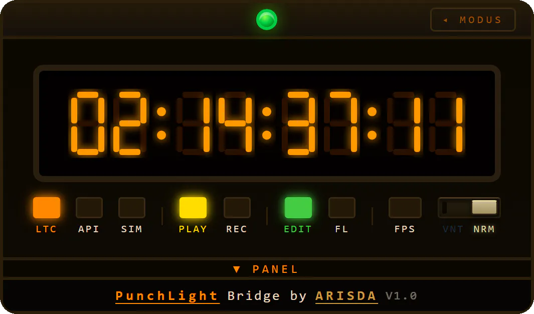 ARISDA Bridge — DaVinci Timecode screenshot