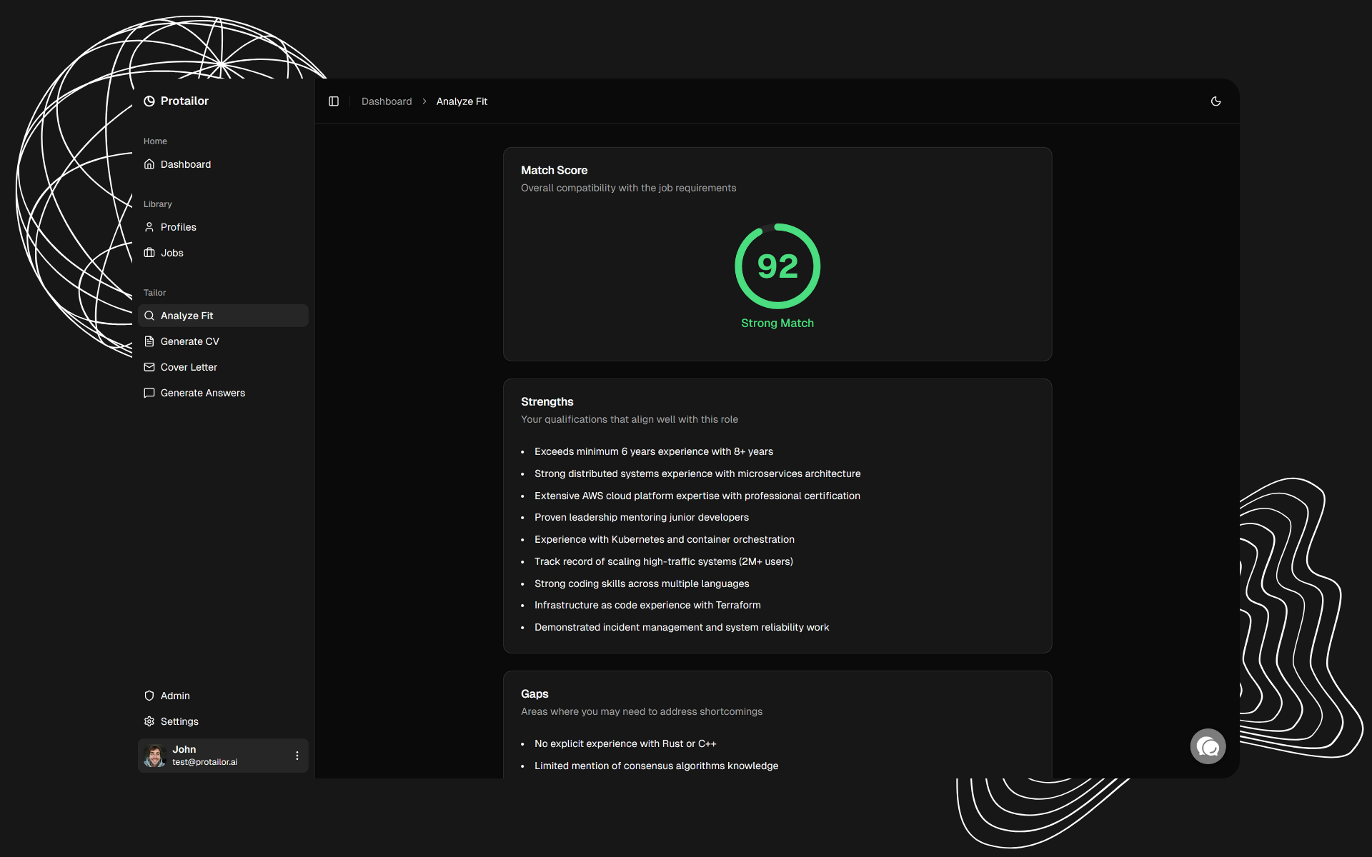 Protailor - Screenshot 5 showing product features and functionality