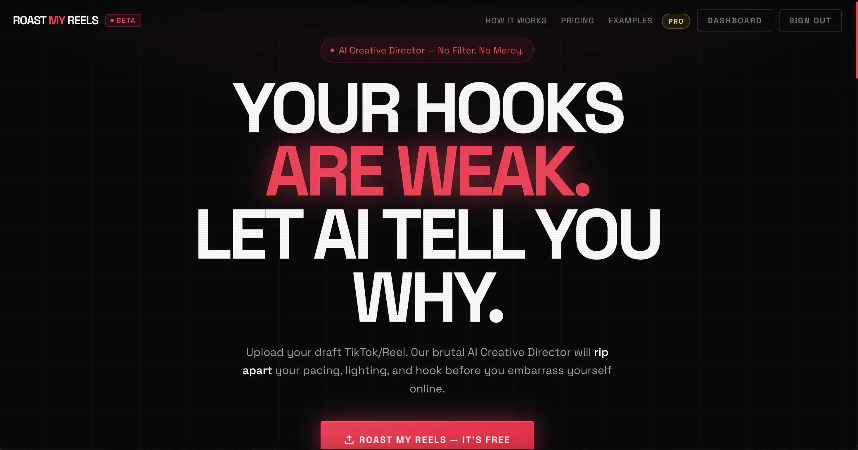 RoastMyReels - AI Reels Coach That Hurts