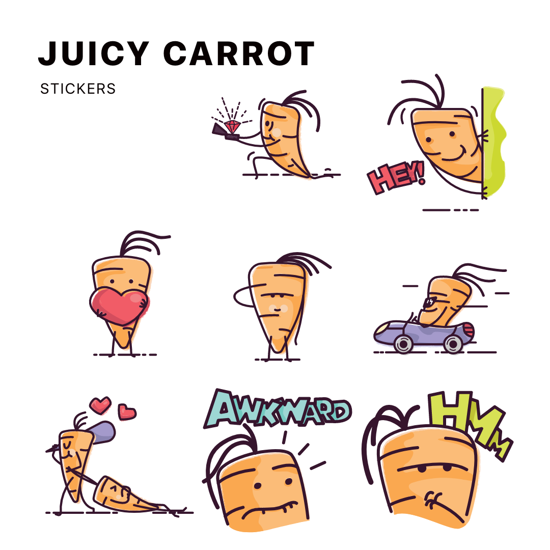 Juicy Carrot Stickers gallery image