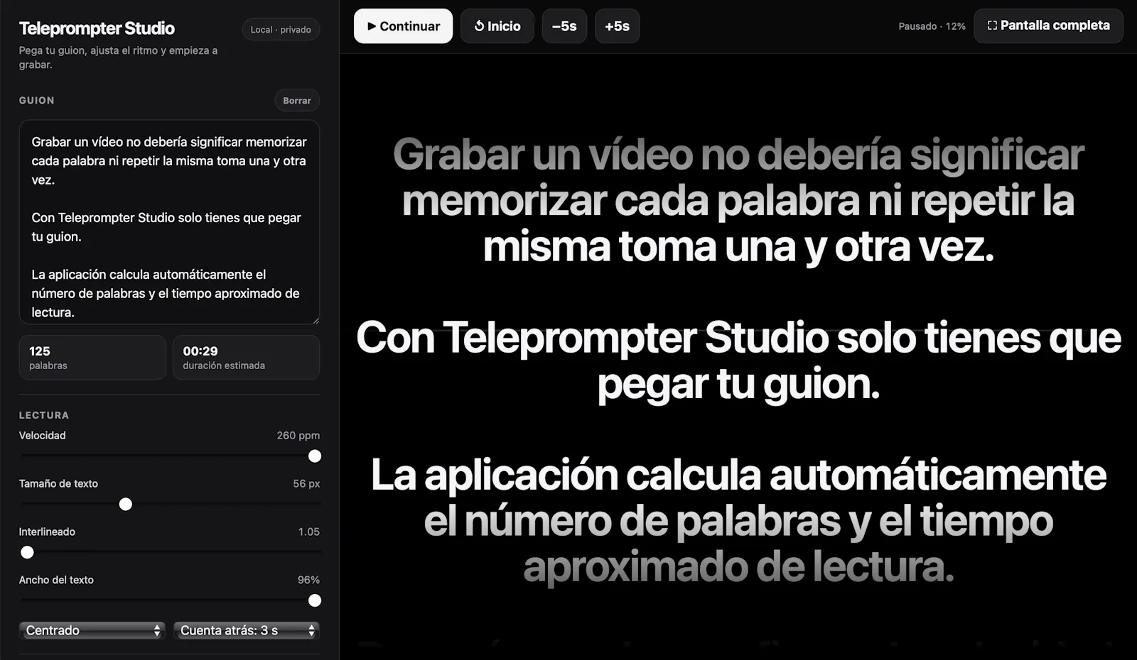 Teleprompter Studio screenshot 1