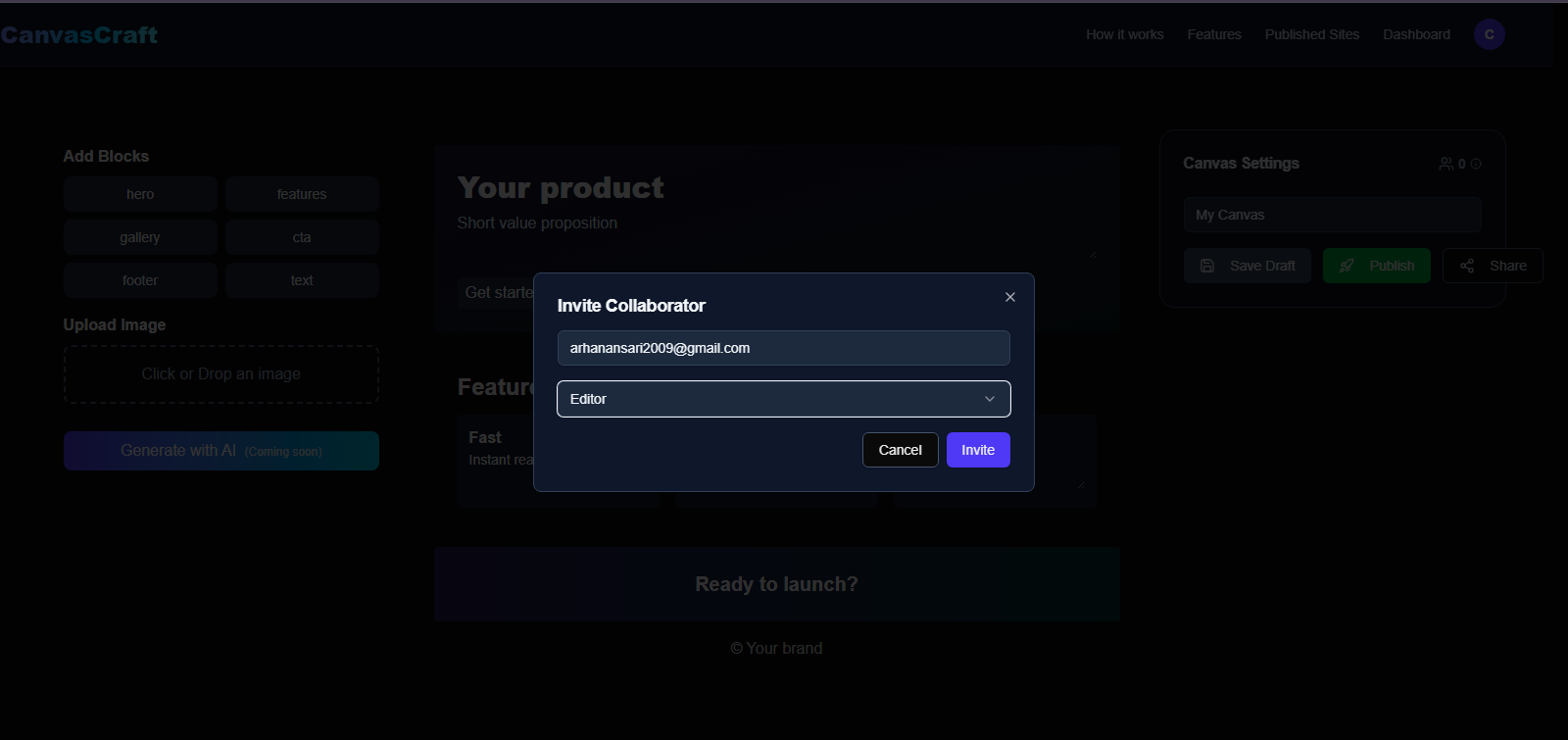CanvasCraft - Build, collaborate, and publish websites 媒体5