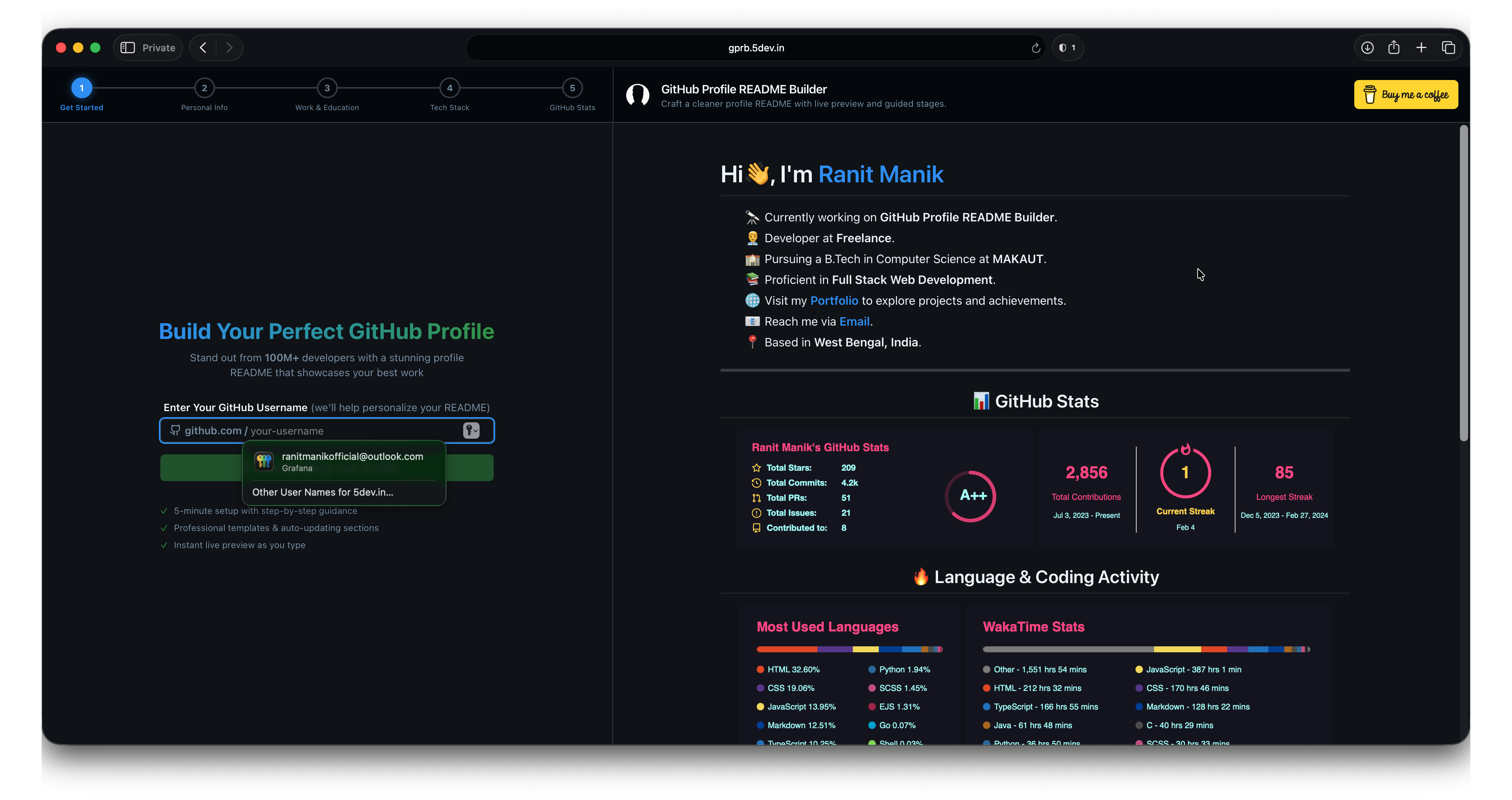 GitHub Profile README Builder