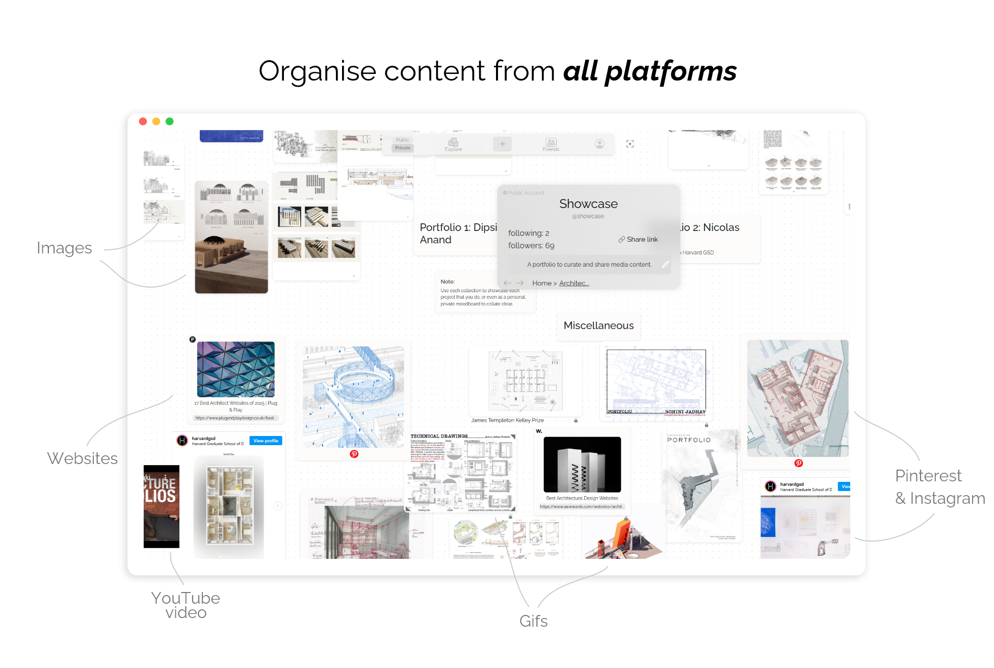 Showcase - A storage for social media bookmarks media 4