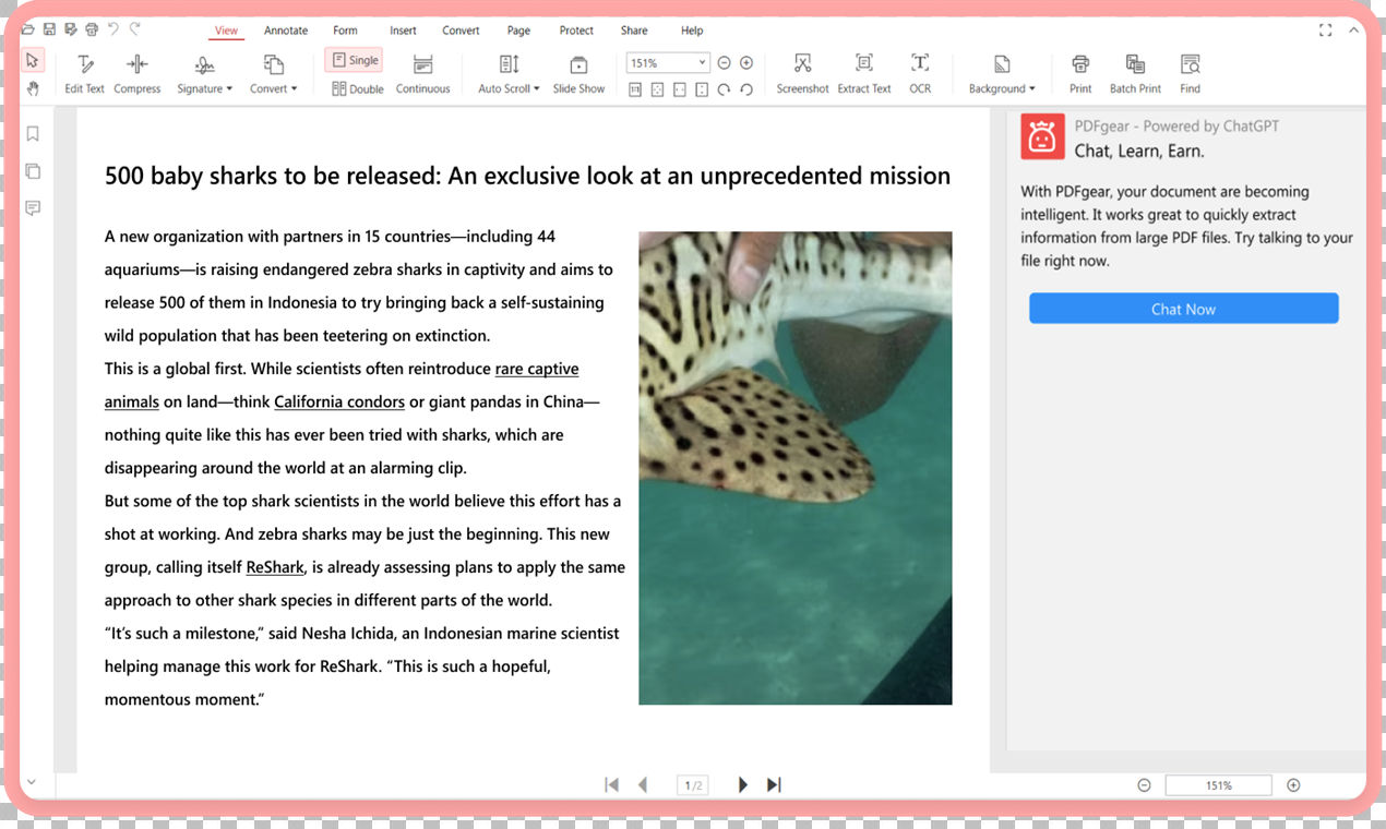 Pdfgear Chatbot - PDFs mit AI -Assistenten intellektualisieren und chat PDFs Medien 2