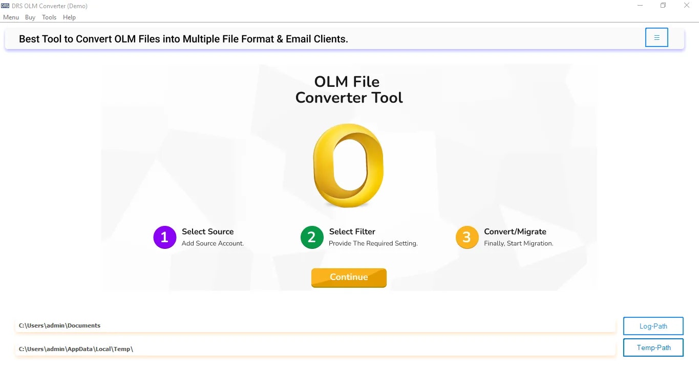 Media Công cụ chuyển đổi DRS Softech OLM - Chuyển đổi tệp OLM thành 15 định dạng với mất dữ liệu bằng không 1