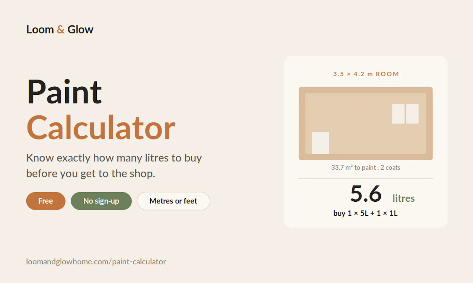 Paint Calculator by Loom & Glow screenshot 1