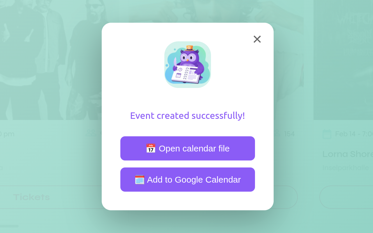 Text2Event - Screenshot 3 showing product features and functionality