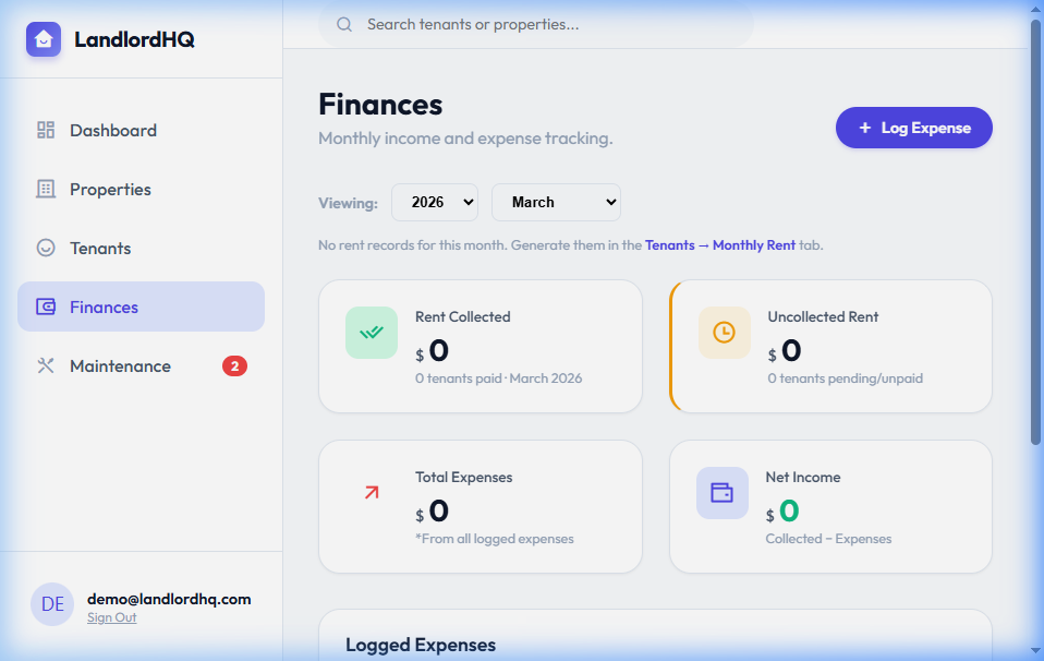 LandlordHQ - Screenshot 2 showing product features and functionality