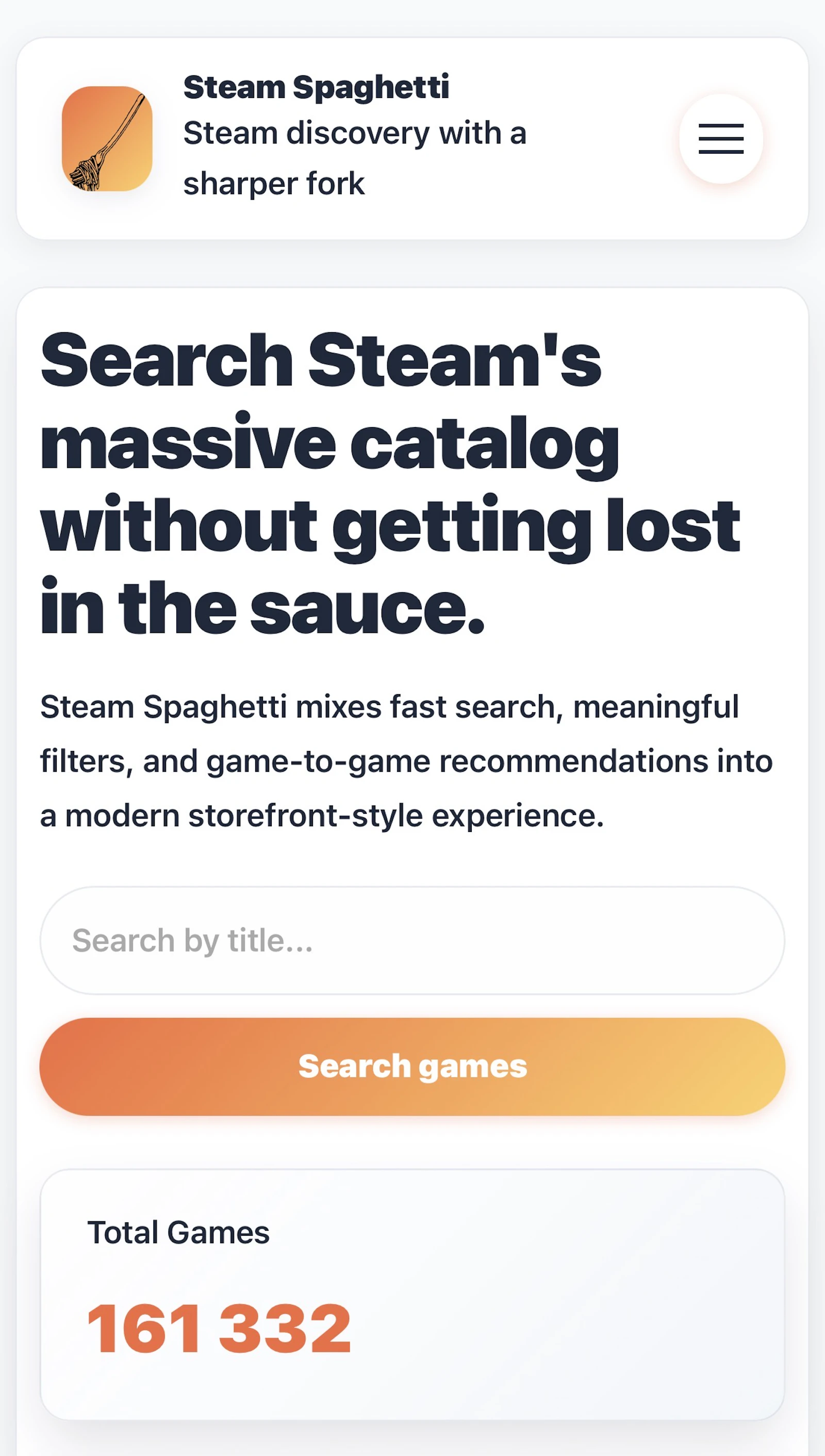 Steam Spaghetti screenshot 1