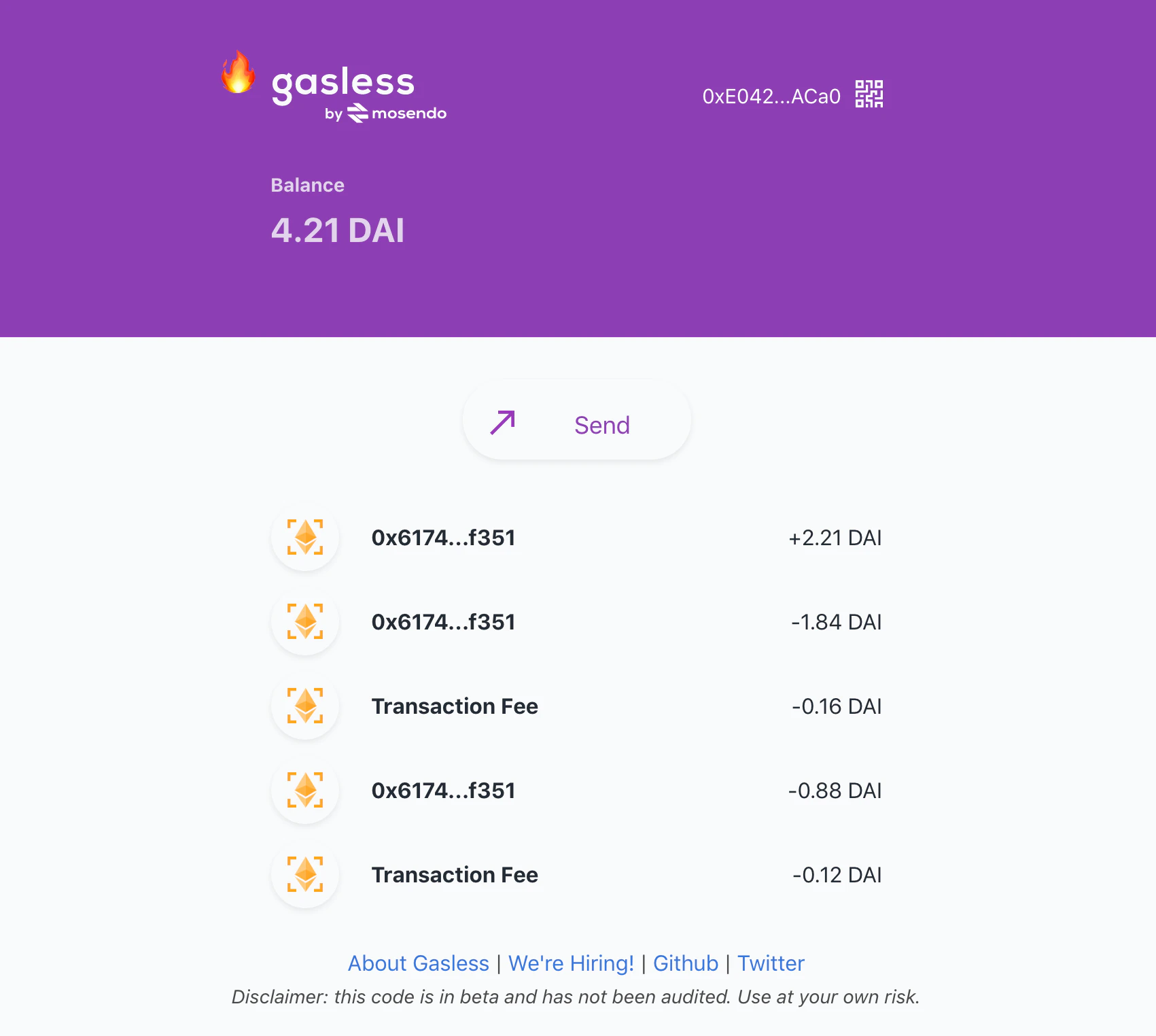 The Gasless Wallet for Dai