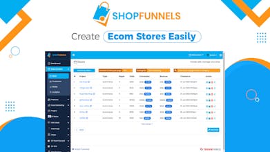 ShopFunnels 电子商务平台上显示的数百个可自定义模板的图库。