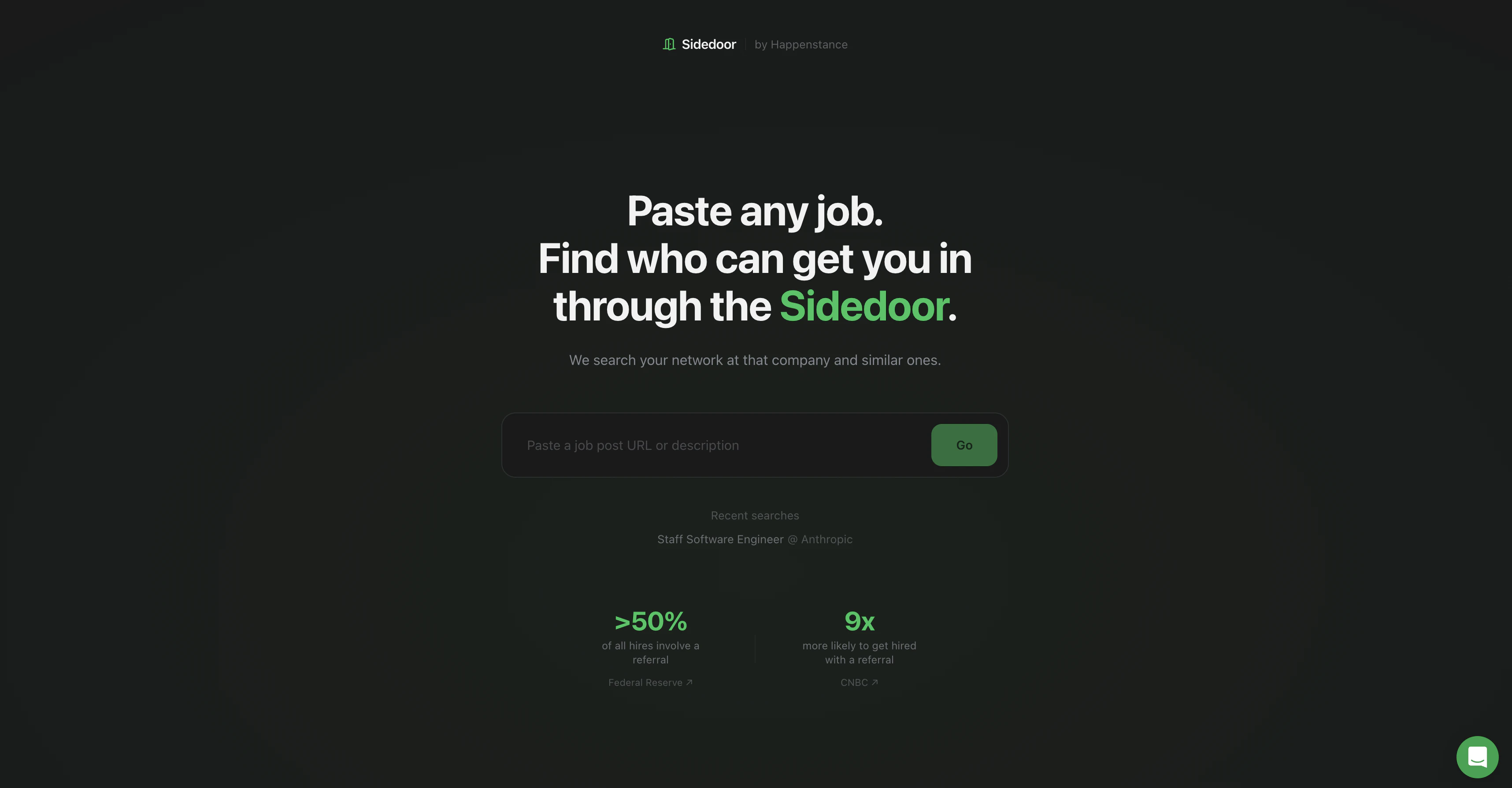 startuptile Sidedoor-Paste any job find who in your network can refer you